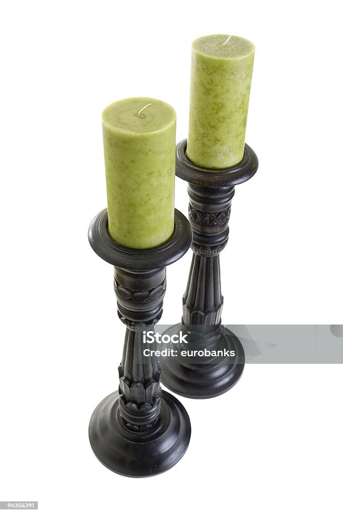 Candlesticks in legno - Foto stock royalty-free di Arredamento