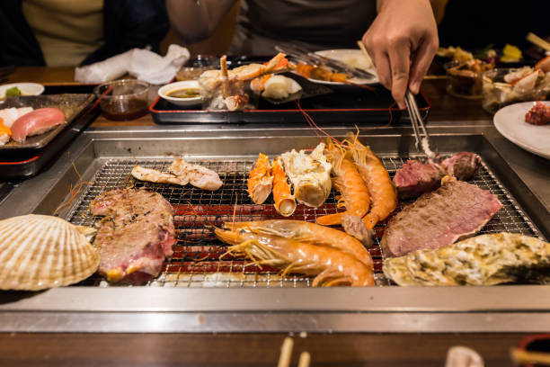 istock seafood  and meat barbecue 943570546