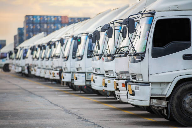 istock Truck parking this immage canuse for delivery 943586914