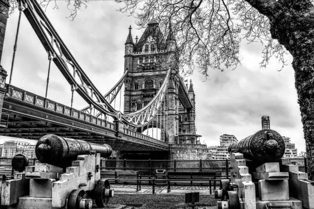 London Tower Bridge B&W Old Style