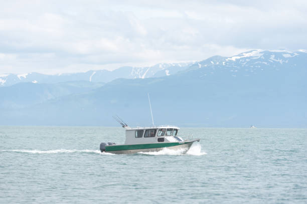 istock Fishing boat crossing Alaskan bay 943588222