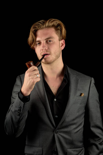 istock Male model in classy dark suit 943591738