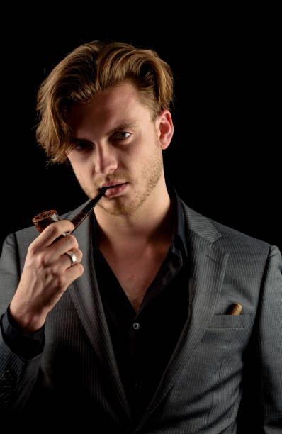 istock Male model in classy dark suit 943591742