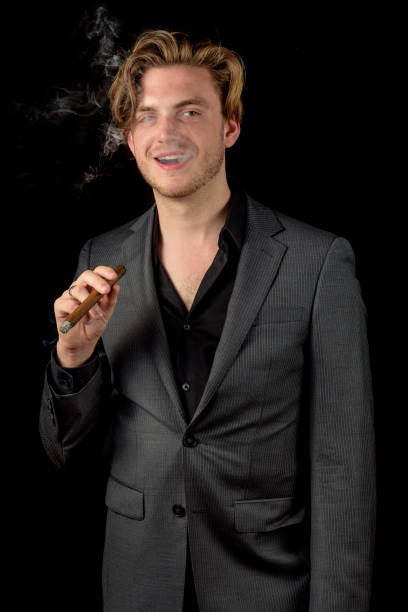 istock Male model in classy dark suit 943591940
