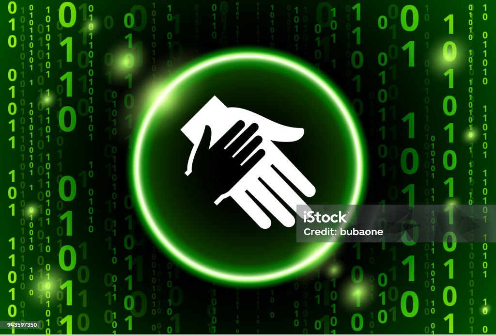 Holding Hand Binary Code Vector Pattern Background Stock Illustration ...