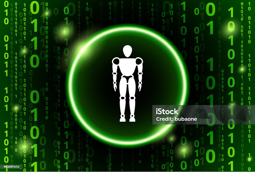 Binary Numbers Robotics Robot Body Binary Code Vector Pattern Background Stock Illustration ...