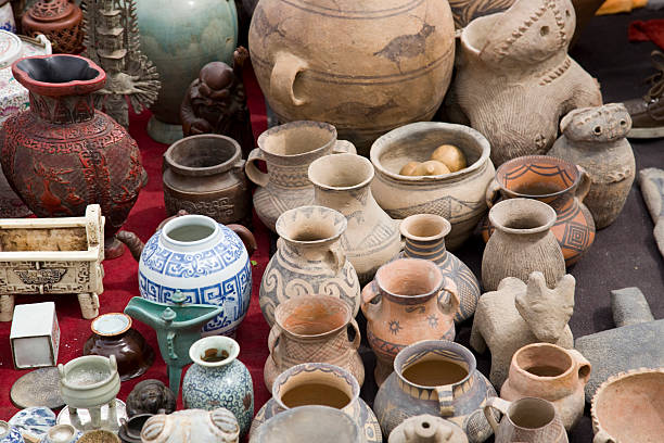 Pottery on the Market stock photo