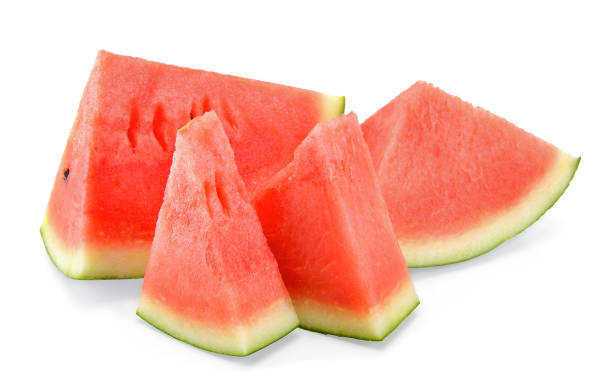 istock Slice watermelon isolated on the white background 943609536