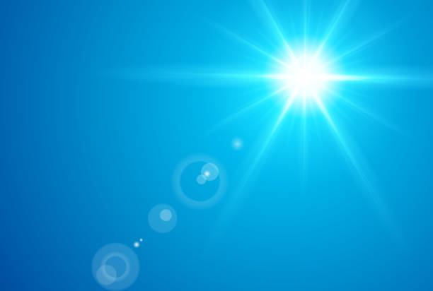 солнце в полдень - clear sky sunlight day summer stock illustrations