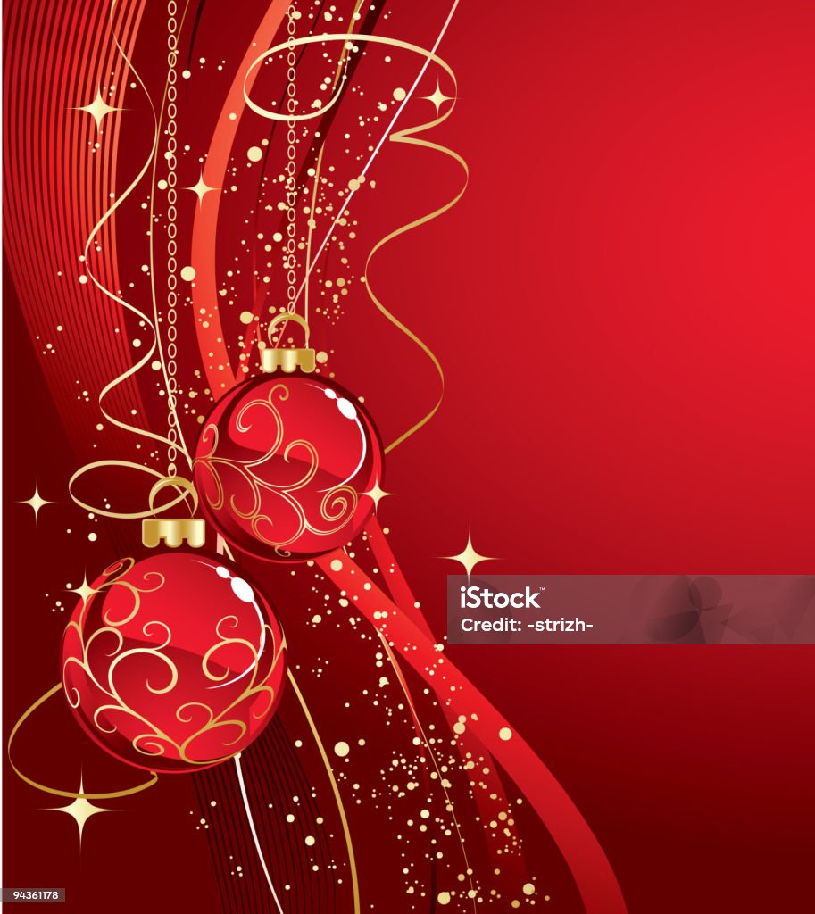 Boules de Noël rouge - clipart vectoriel de Boule de Noël libre de droits