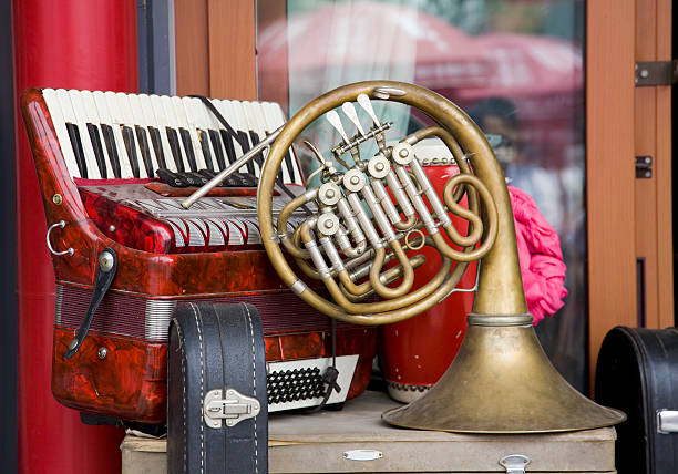 istock old accordion and french horn 94361289