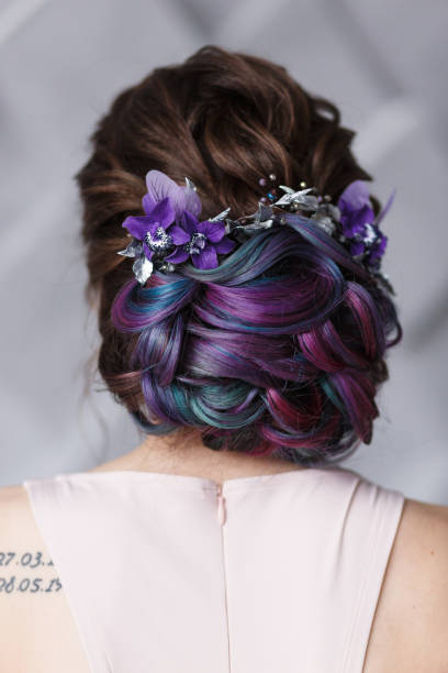 Purple Streaks In Hair Stock Photos, Pictures & Royalty-Free Images - iStock