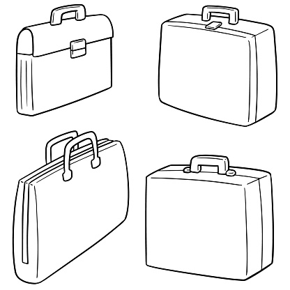 vector set of briefcase