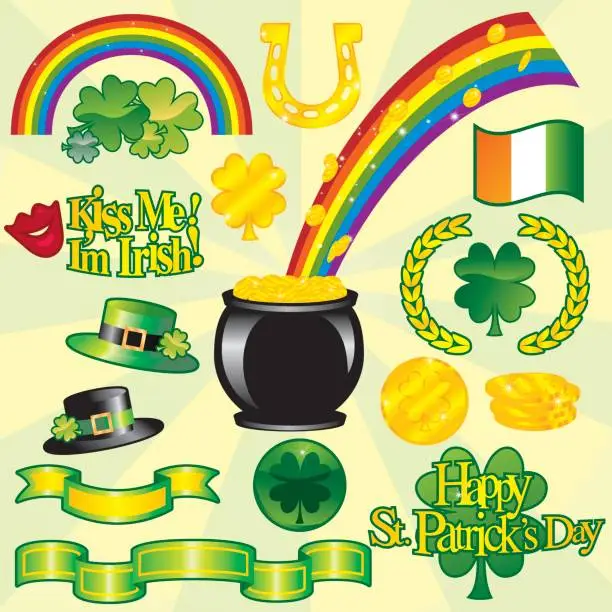 Vector illustration of St. Patrick's Day Elements