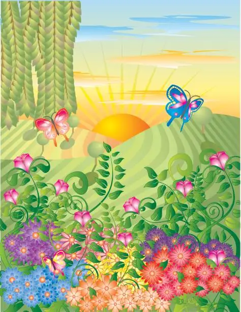 Vector illustration of Spring Landscape