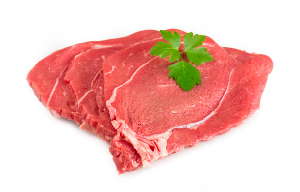生仔牛のステーキ - veal meat raw steak ストックフォトと画像