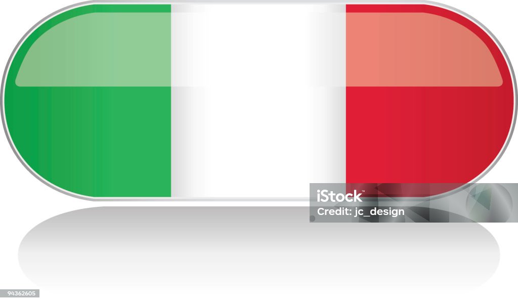 Drapeau brillant série-Italie - clipart vectoriel de Blanc libre de droits