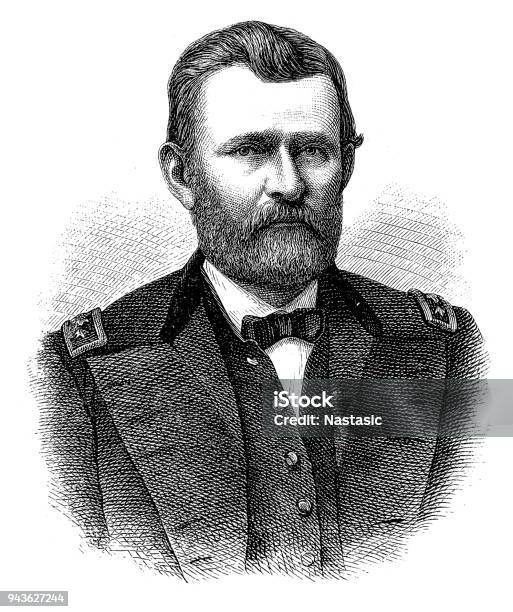 Ulysses Simpson Grant Stock Illustration - Download Image Now - 19th Century, 19th Century Style, Adult