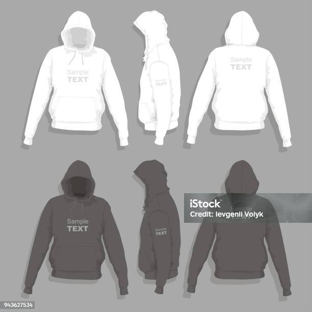 Mens Hoodie Design Template Stock Illustration - Download Image Now - Hooded Shirt, Template, Sweatshirt