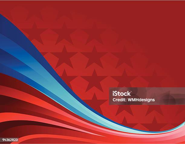 Amerikanischen Hintergrund Stock Vektor Art und mehr Bilder von Republikanische Partei der USA - Republikanische Partei der USA, Rot, Wellenmuster