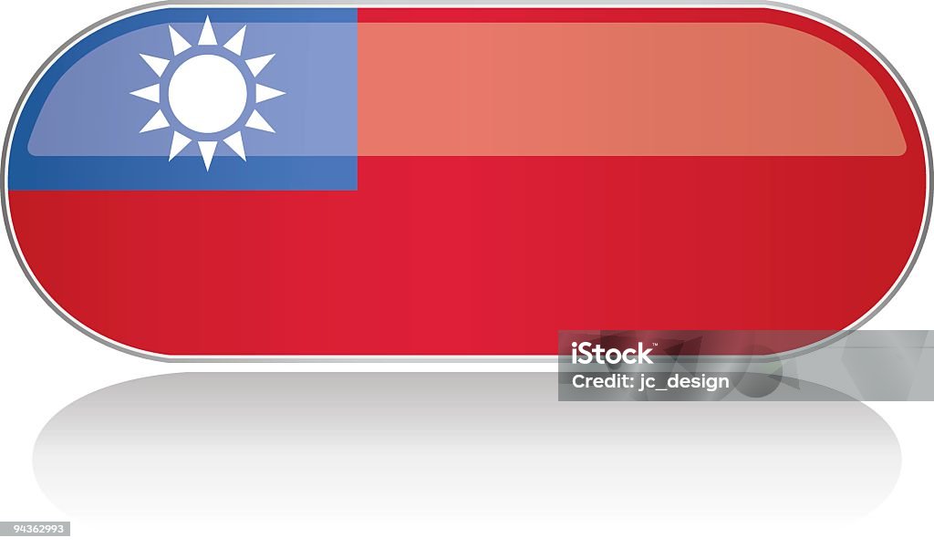 Błyszczący Flaga, seria-Tajwan - Grafika wektorowa royalty-free (Azja)