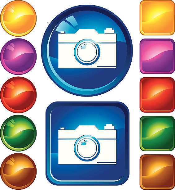 Camera icons vector art illustration