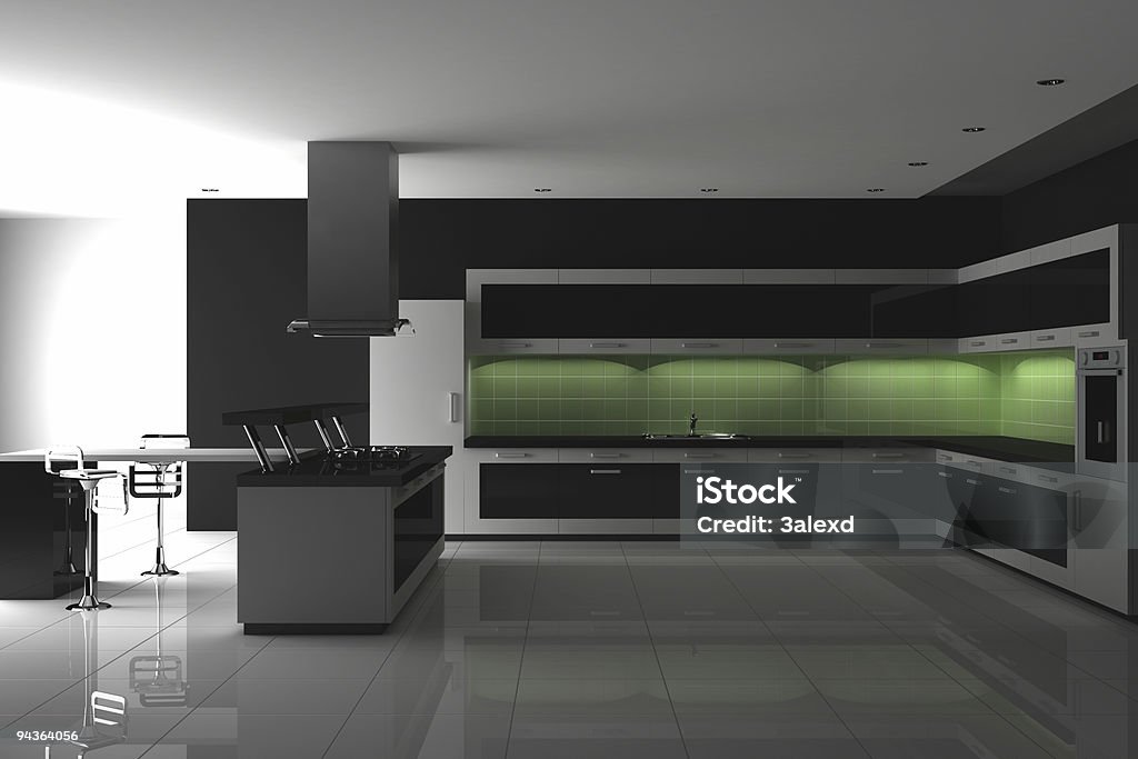 Modern Kitchen  Computer Graphic Stock Photo