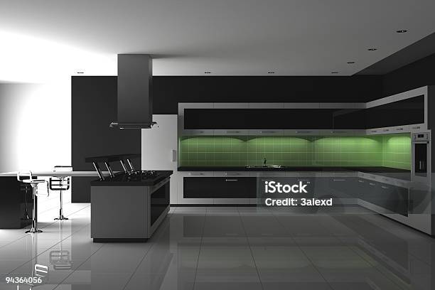 Modern Kitchen Stock Photo - Download Image Now - Computer Graphic, Kitchen, Architecture