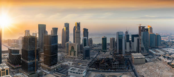 istock Sunrise over the skyline of Doha, Qatar 943642076