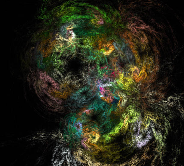 istock image of one Digital Fractal on Black Color 943642856