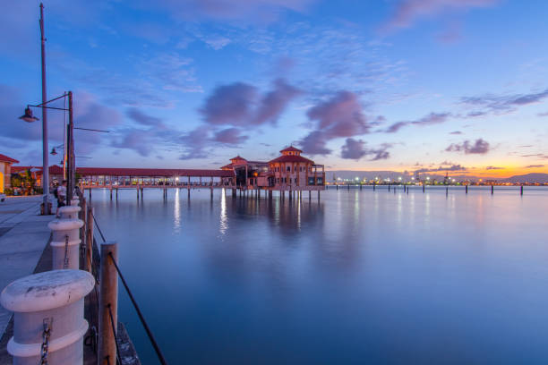 istock Penang sunrise morning view river side 943642898