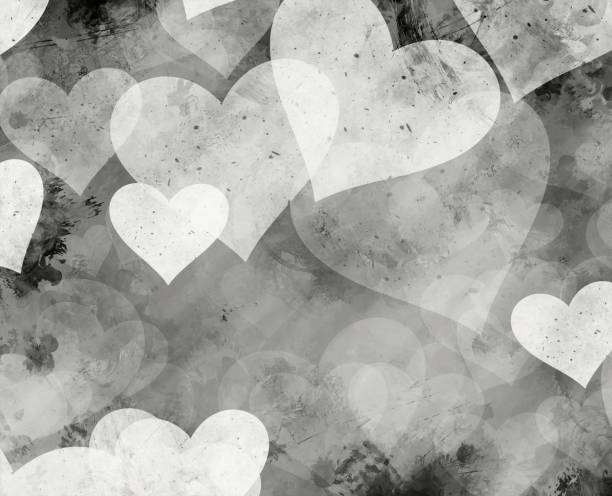 black and white painted hearts backgrounds vector art illustration