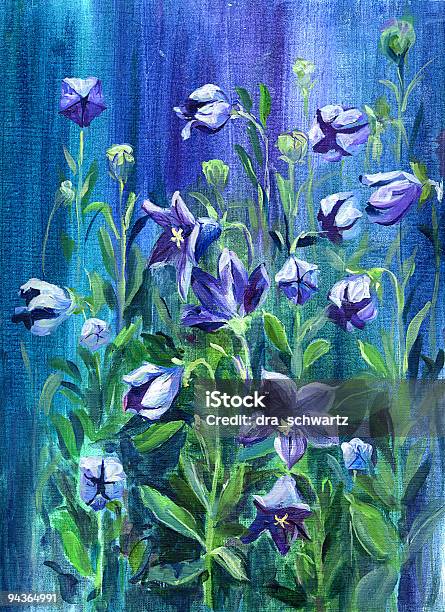 Blau Blumen Stock Vektor Art und mehr Bilder von Acrylmalerei - Acrylmalerei, Blume, Gemälde