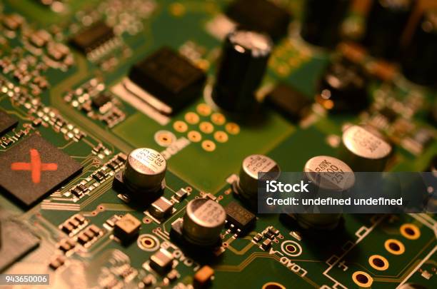 Electronic Circuit Board Close Up Electronic Components Stock Photo - Download Image Now