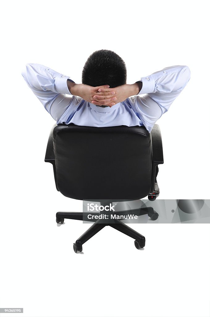Un hombre de negocios cómoda silla - Foto de stock de Hombres libre de derechos