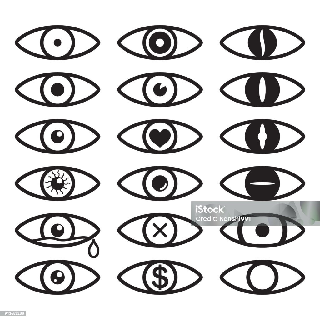 Eye icon set. Set of vector eyes. Vector. Eye icon set. Set of vector eyes. Vector. eps10. Eye stock vector