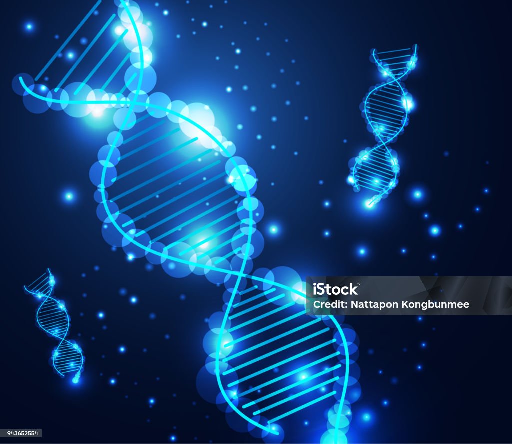 Abstract Technology Concept Dna On Hi Tech Background Stock ...