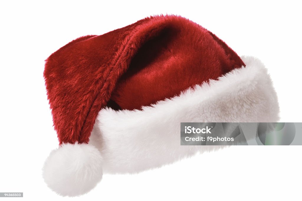 Santa Chapéu isolado a branco - Royalty-free Chapéu do Pai Natal Foto de stock