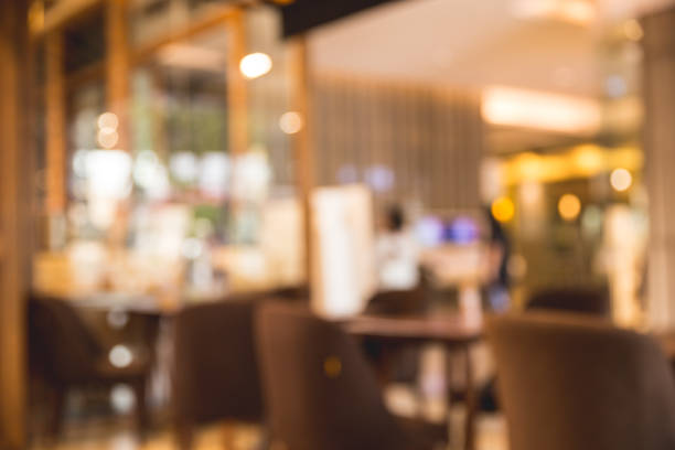istock Blurred background  coffee shop or cafe restaurant with abstract bokeh light image. 943656210