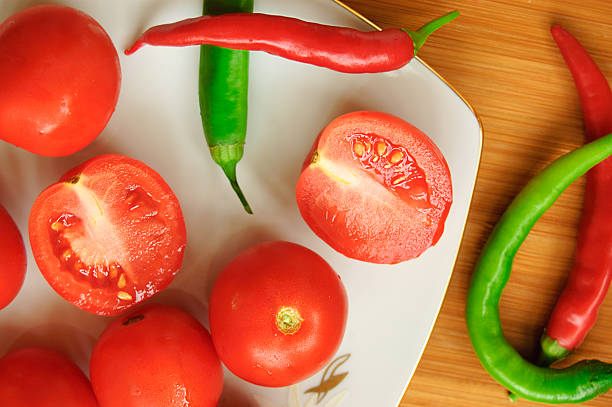 istock Some tomatos, green and red pepper 94366194