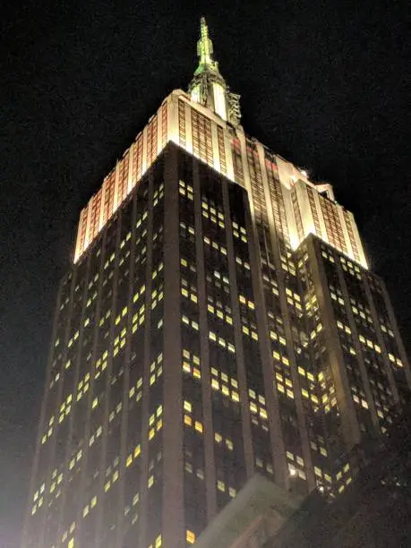 Empire State building at night.
