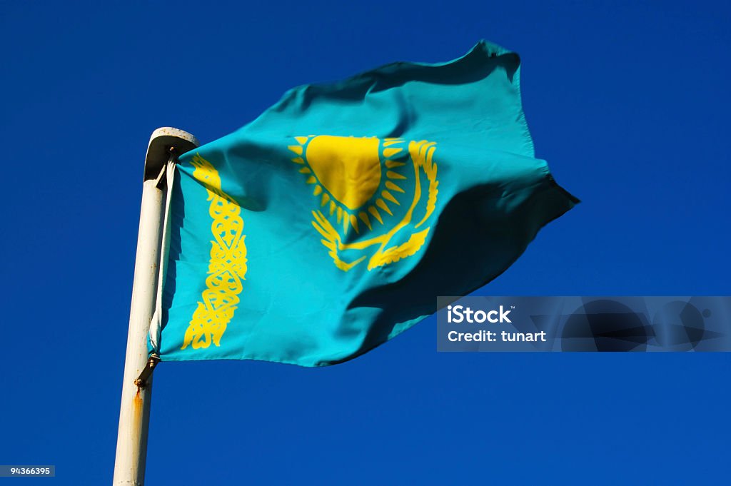 Kasachstan Flagge - Lizenzfrei Blau Stock-Foto