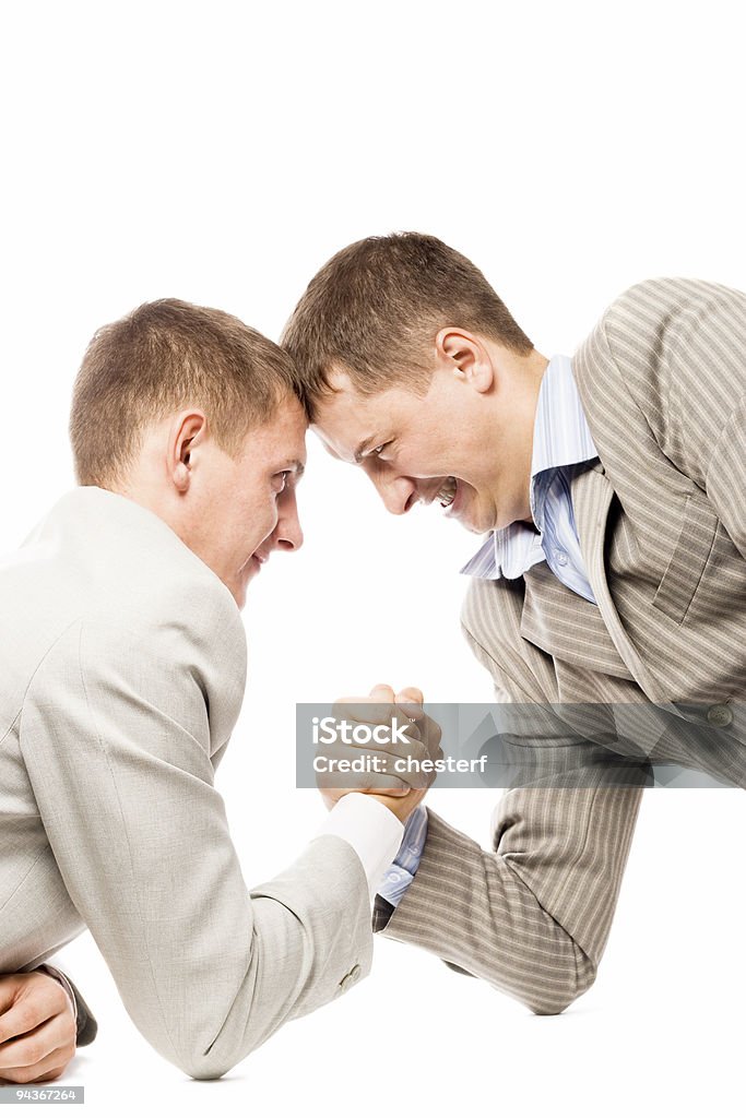 Dois homens luta com os braços - Foto de stock de Acordo royalty-free