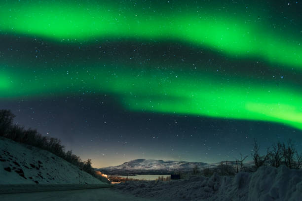 sen o aurorze - winter landscape sweden snow zdjęcia i obrazy z banku zdjęć