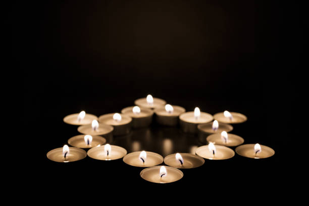 Yom HaShoah day abstract photo. Holocaust and Israel symbol.
