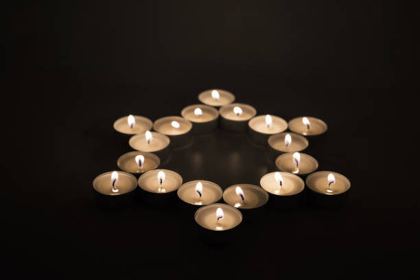 Yom HaShoah day abstract photo. Holocaust and Israel symbol.