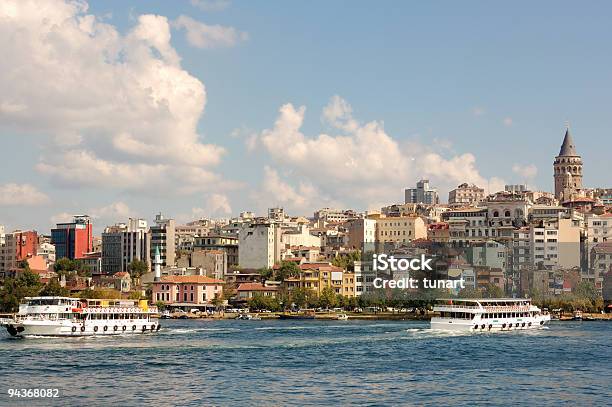 Ferryboats And The Bosphorus Istanbul Turkey Stock Photo - Download Image Now - Bosphorus, Building Exterior, Built Structure