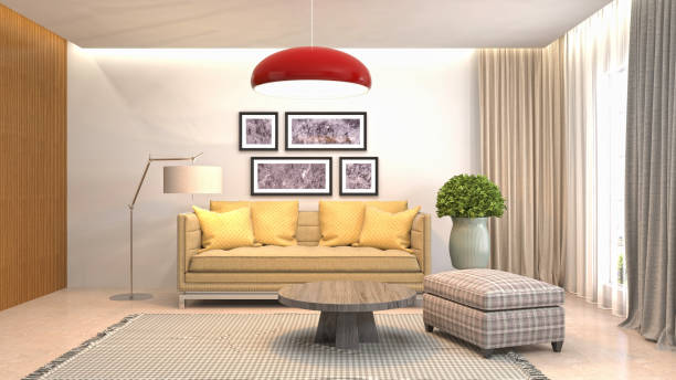 istock Interior living room. 3d illustration 943682132