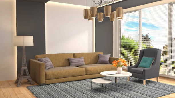 istock Interior living room. 3d illustration 943682240