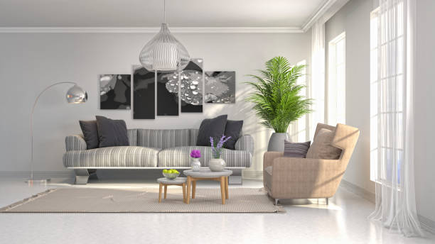 istock Interior living room. 3d illustration 943682370